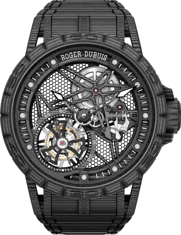 Roger Dubuis,Excalibur Spider 45mm,45mm,Carbon,Luminous,White,Black,90hours,In-house Caliber,Sapphire,Crystal Glass,RDDBEX0752