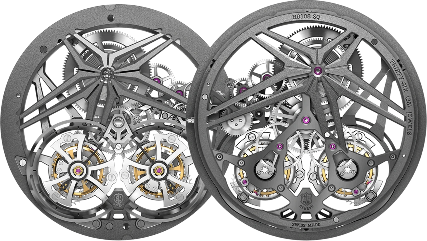 Roger Dubuis,Excalibur 45mm,45mm,Rose Gold,Skeleton,Handwound,Tourbillon Escapement,RDDBEX0822