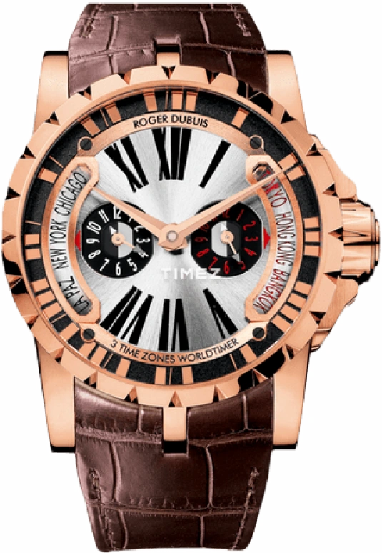 Roger Dubuis,Excalibur 45mm,45mm,Rose Gold,48hours,In-house Caliber,Sapphire,Crystal Glass,RDDBEX0258