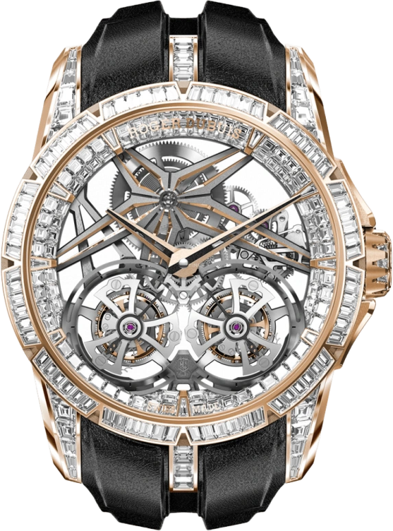 Roger Dubuis,Excalibur 45mm,45mm,Rose Gold,Skeleton,Handwound,Tourbillon Escapement,RDDBEX0822