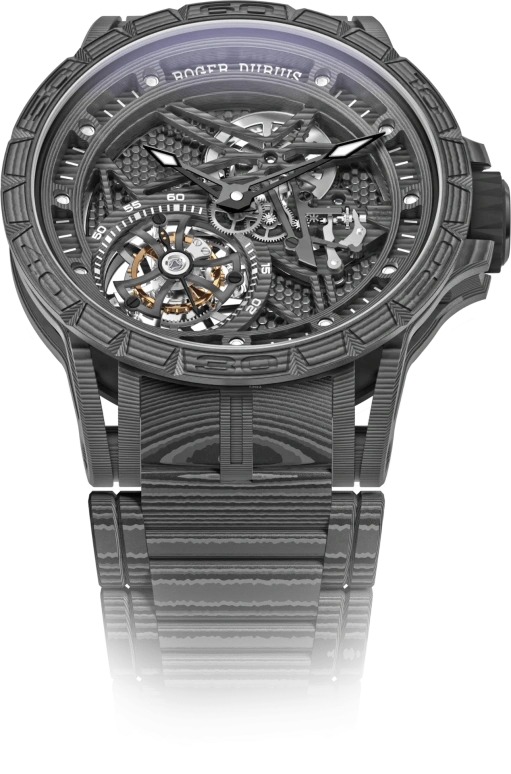 Roger Dubuis,Excalibur Spider 45mm,45mm,Carbon,Luminous,White,Black,90hours,In-house Caliber,Sapphire,Crystal Glass,RDDBEX0752