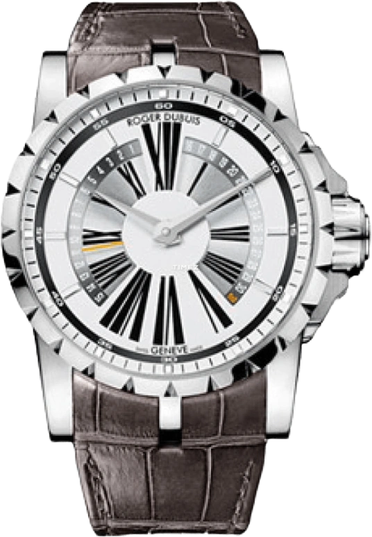 Roger Dubuis,Excalibur 45mm,45mm,White Gold,Silver White,48hours,In-house Caliber,Sapphire,Crystal Glass,RDDBEX0259