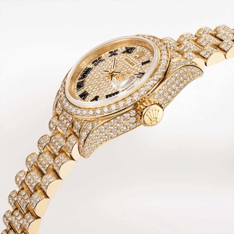 Rolex,Lady-Datejust 28mm,28mm,Yellow Gold,Gold,Silver,Automatic,Day,55hours,Neymar,279458RBR,279458RBR-0001