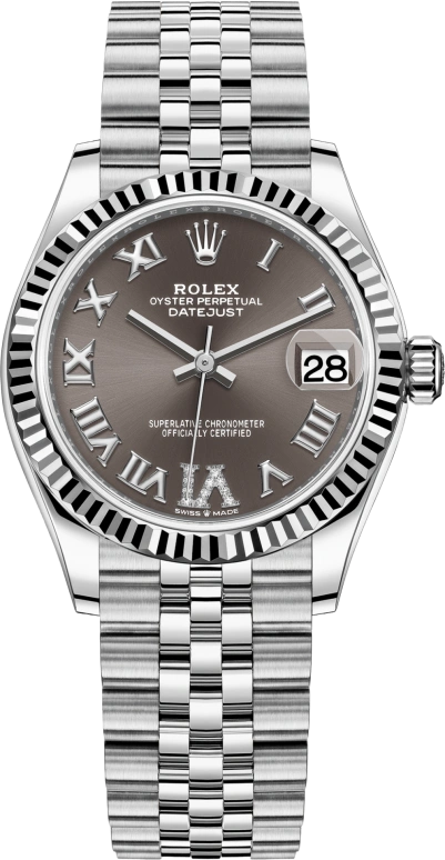 Rolex,Datejust 31 31mm,31mm,White Gold,Stainless Steel,Grey,Automatic,Day,55hours,278274,278274-0028