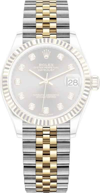 Rolex,Datejust 31 31mm,31mm,Yellow Gold,Stainless Steel,Grey,Automatic,Day,55hours,278273,278273-0022