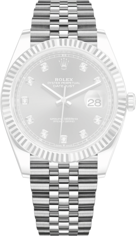 Rolex,Datejust 41 41mm,41mm,White Gold,Stainless Steel,Grey,Automatic,Day,70hours,126334,126334-0006