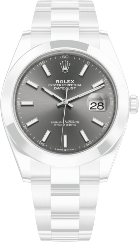 Rolex,Datejust 41 41mm,41mm,Stainless Steel,Grey,Automatic,Day,70hours,126300,126300-0007