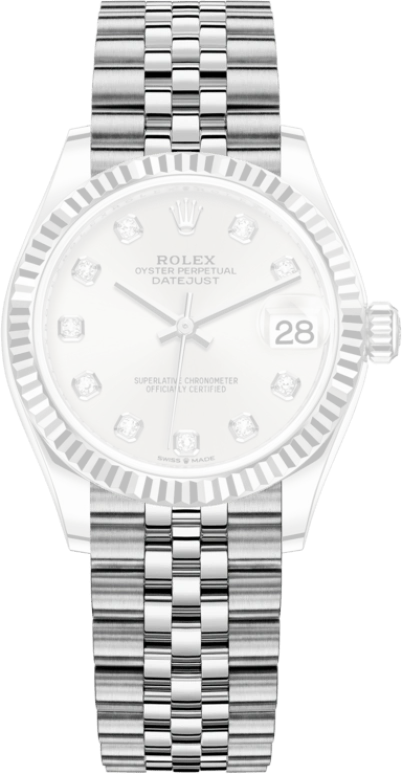 Rolex,Datejust 31 31mm,31mm,White Gold,Stainless Steel,Silver,Automatic,Day,55hours,278274,278274-0030