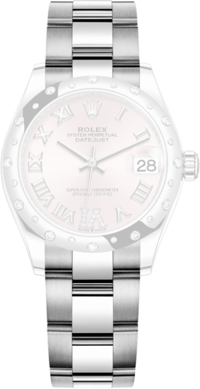 Rolex,Datejust 31 31mm,31mm,White Gold,Stainless Steel,Pink,Automatic,Day,55hours,278344RBR,278344RBR-0025