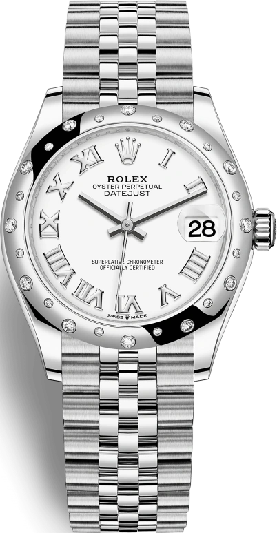Rolex,Datejust 31 31mm,31mm,White Gold,Stainless Steel,White,Automatic,Day,55hours,278344RBR,278344RBR-0012