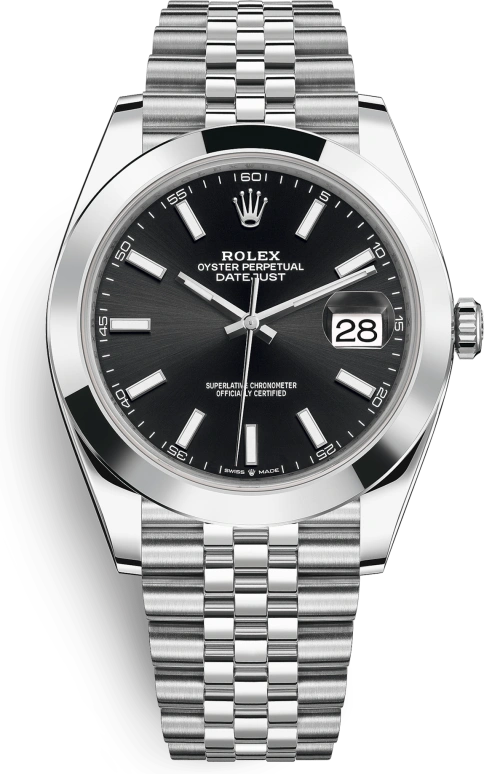 Rolex,Datejust 41 41mm,41mm,Stainless Steel,Black,Automatic,Day,70hours,126300,126300-0012