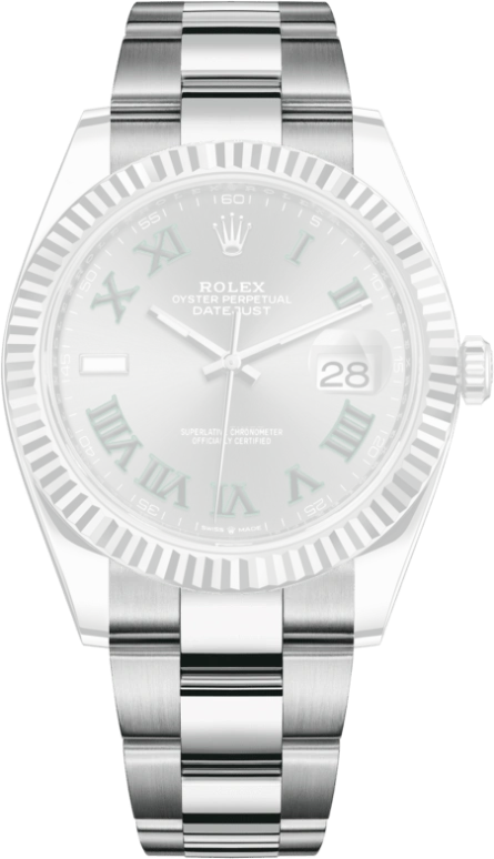 Rolex,Datejust 41 41mm,41mm,White Gold,Stainless Steel,Grey,Automatic,Day,70hours,126334,126334-0021