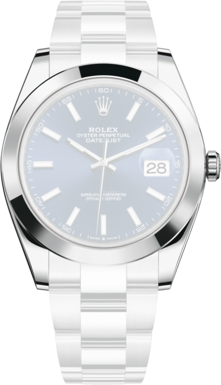 Rolex,Datejust 41 41mm,41mm,Stainless Steel,Blue,Automatic,Day,70hours,126300,126300-0001