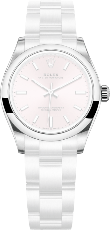 Rolex,Oyster Perpetual 31mm,31mm,Stainless Steel,Pink,Automatic,55hours,In-house Caliber,277200,277200-0004