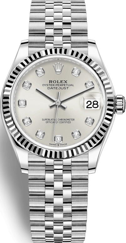 Rolex,Datejust 31 31mm,31mm,White Gold,Stainless Steel,Silver,Automatic,Day,55hours,278274,278274-0030