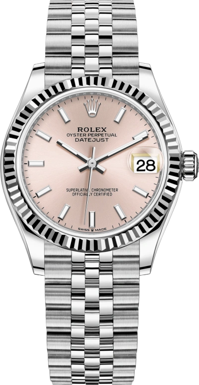 Rolex,Datejust 31 31mm,31mm,White Gold,Stainless Steel,Pink,Automatic,Day,55hours,278274,278274-0014