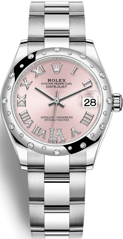 Rolex,Datejust 31 31mm,31mm,White Gold,Stainless Steel,Pink,Automatic,Day,55hours,278344RBR,278344RBR-0025