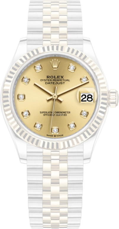 Rolex,Datejust 31 31mm,31mm,Yellow Gold,Stainless Steel,Champagne,Automatic,Day,55hours,278273,278273-0026