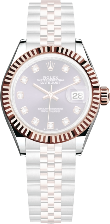 Rolex,Lady-Datejust 28mm,28mm,Oystersteel,Everose Gold,Purple,Automatic,Day,55hours,279171,279171-0015