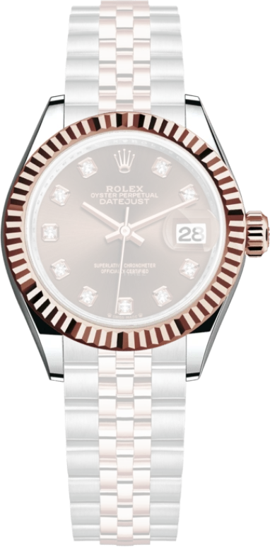 Rolex,Lady-Datejust 28mm,28mm,Everose Gold,Oystersteel,Brown,Automatic,Day,55hours,279171,279171-0011
