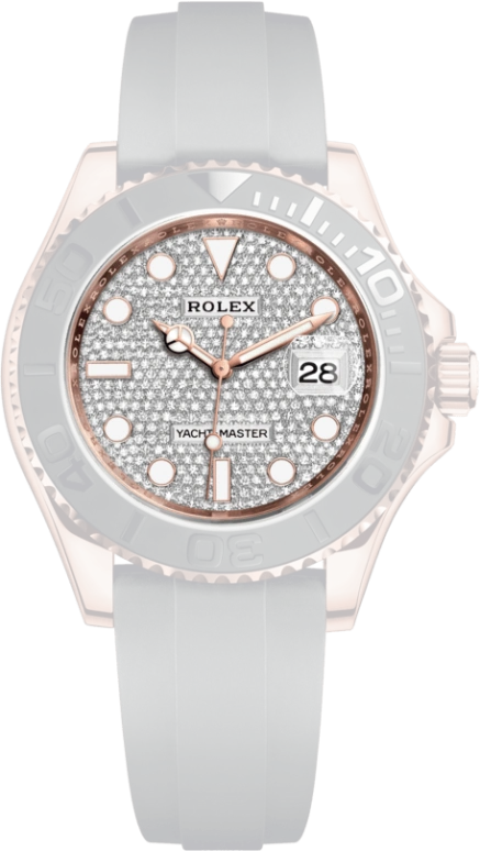 Rolex,Yacht-Master 40mm,40mm,Ceramic,Rose Gold,Silver,Automatic,Day,70hours,126655,126655-0005