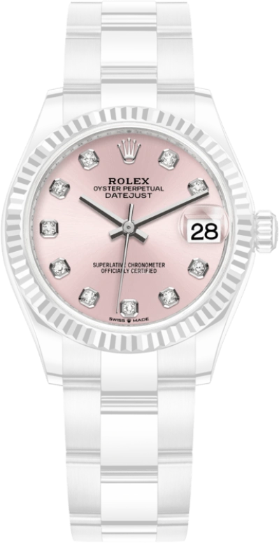 Rolex,Datejust 31 31mm,31mm,White Gold,Stainless Steel,Pink,Automatic,Day,55hours,278274,278274-0031