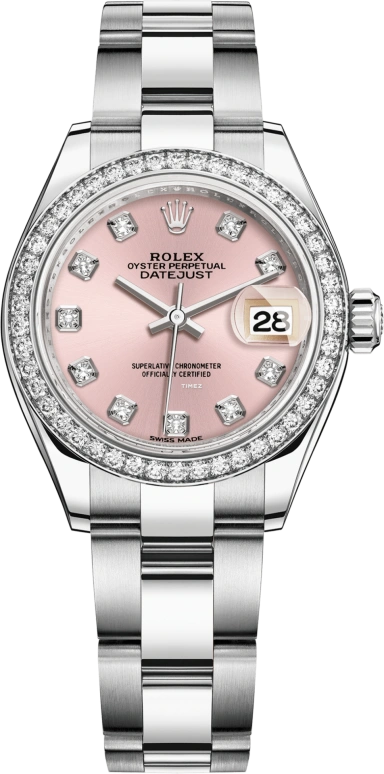 Rolex,Lady-Datejust 28mm,28mm,White Gold,Oystersteel,Pink,Automatic,Day,55hours,279384RBR,279384RBR-0004