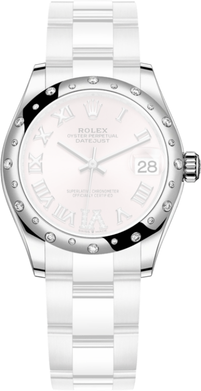 Rolex,Datejust 31 31mm,31mm,White Gold,Stainless Steel,Pink,Automatic,Day,55hours,278344RBR,278344RBR-0025