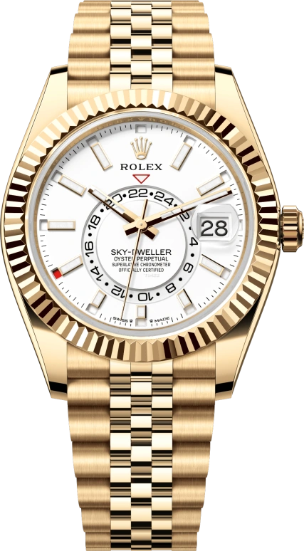 Rolex,Sky-Dweller 42mm,42mm,Yellow Gold,White,Automatic,Month,Day,Dule Time,336938,336938-0006