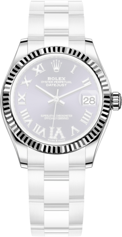 Rolex,Datejust 31 31mm,31mm,White Gold,Stainless Steel,Purple,Automatic,Day,55hours,278274,278274-0025
