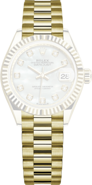 Rolex,Lady-Datejust 28mm,28mm,Yellow Gold,White,Automatic,Day,55hours,279178,279178-0025