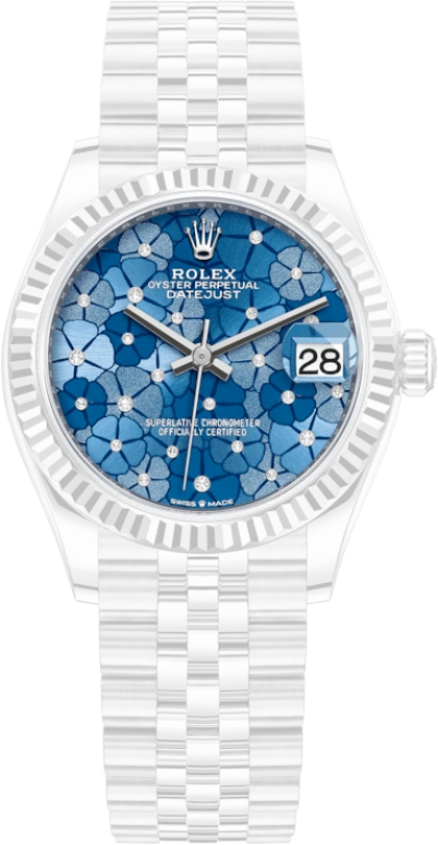 Rolex,Datejust 31 31mm,31mm,White Gold,Stainless Steel,Blue,Automatic,Day,55hours,278274,278274-0036