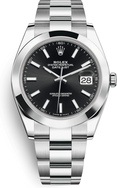 Rolex,Datejust 41 41mm,41mm,Stainless Steel,Black,Automatic,Day,70hours,126300,126300-0011