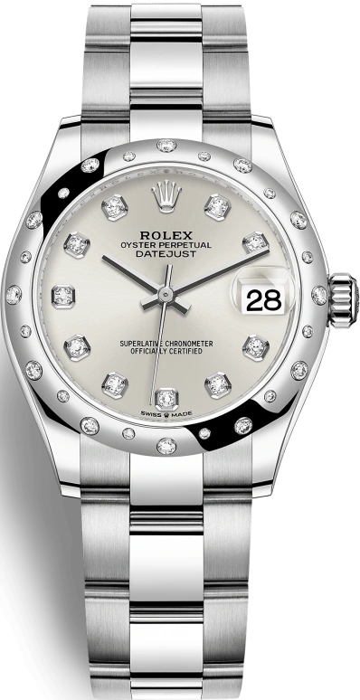 Rolex,Datejust 31 31mm,31mm,White Gold,Stainless Steel,Silver,Automatic,Day,55hours,278344RBR,278344RBR-0031