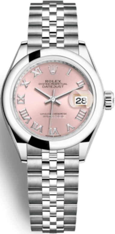 Rolex,Lady-Datejust 28mm,28mm,Stainless Steel,Pink,Automatic,Day,55hours,279160,279160-0013