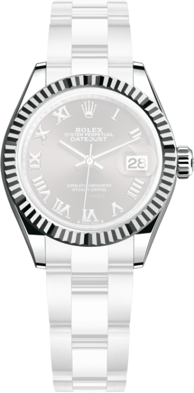 Rolex,Lady-Datejust 28mm,28mm,White Gold,Oystersteel,Grey,Automatic,Day,55hours,279174,279174-0014