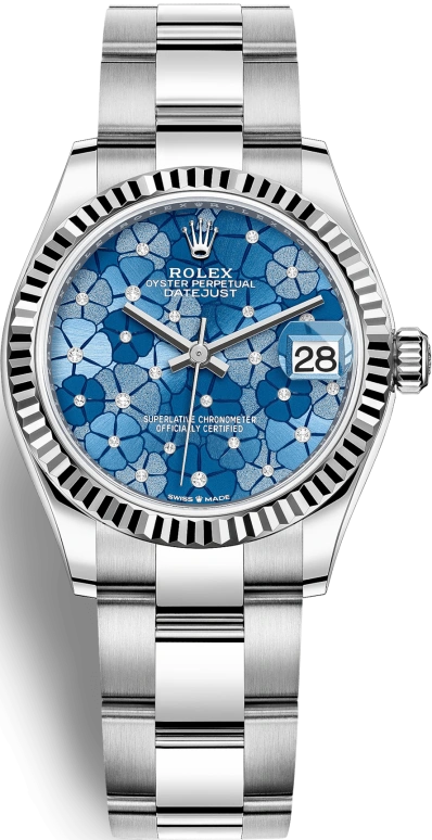 Rolex,Datejust 31 31mm,31mm,White Gold,Stainless Steel,Blue,Automatic,Day,55hours,278274,278274-0035