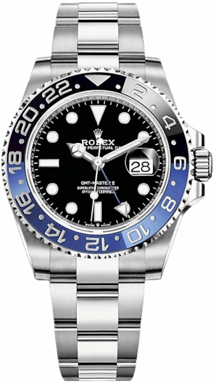 Rolex,GMT-Master II 40mm,40mm,Stainless Steel,Black,Automatic,Day,Dule Time,126710BLNR,126710BLNR-0003