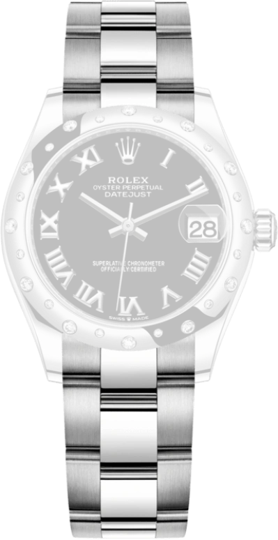 Rolex,Datejust 31 31mm,31mm,White Gold,Stainless Steel,Black,Automatic,Day,55hours,278344RBR,278344RBR-0001