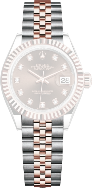 Rolex,Lady-Datejust 28mm,28mm,Everose Gold,Oystersteel,Brown,Automatic,Day,55hours,279171,279171-0011