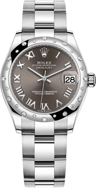 Rolex,Datejust 31 31mm,31mm,White Gold,Stainless Steel,Grey,Automatic,Day,55hours,278344RBR,278344RBR-0023