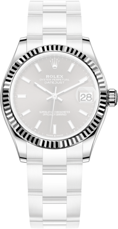 Rolex,Datejust 31 31mm,31mm,White Gold,Stainless Steel,Grey,Automatic,Day,55hours,278274,278274-0015