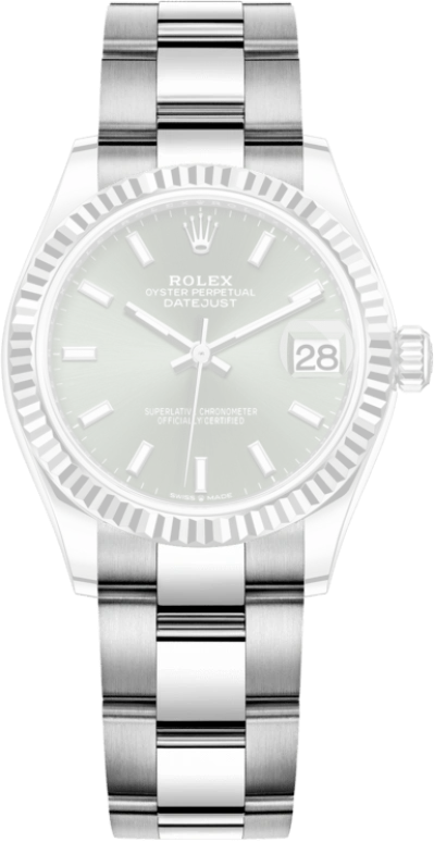 Rolex,Datejust 31 31mm,31mm,White Gold,Stainless Steel,Green,Automatic,Day,55hours,278274,278274-0017