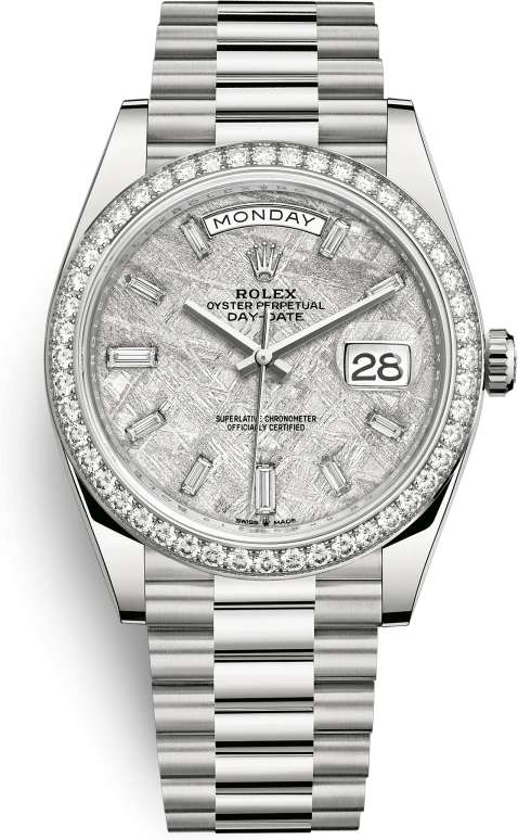 Rolex,Day-Date 40 40mm,40mm,White Gold,Silver,Automatic,Date,Day,228349RBR,228349RBR-0040