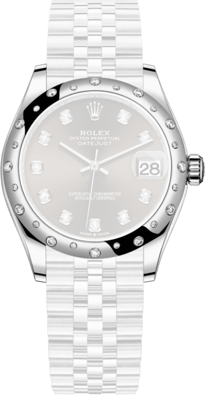 Rolex,Datejust 31 31mm,31mm,White Gold,Stainless Steel,Grey,Automatic,Day,55hours,278344RBR,278344RBR-0008