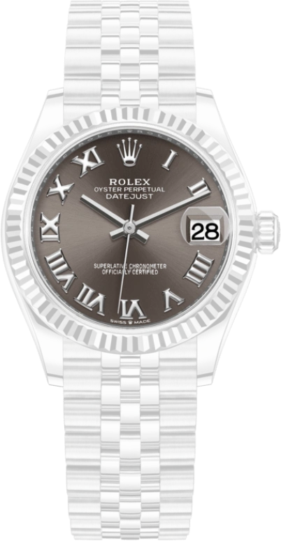 Rolex,Datejust 31 31mm,31mm,White Gold,Stainless Steel,Grey,Automatic,Day,55hours,278274,278274-0022