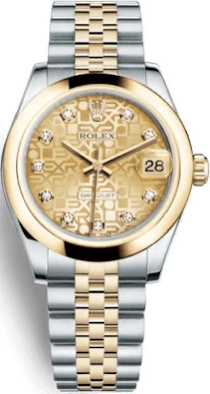 Rolex,Datejust 31 31mm,31mm,Yellow Gold,Stainless Steel,Champagne,Automatic,Day,48hours,178243,178243-0048