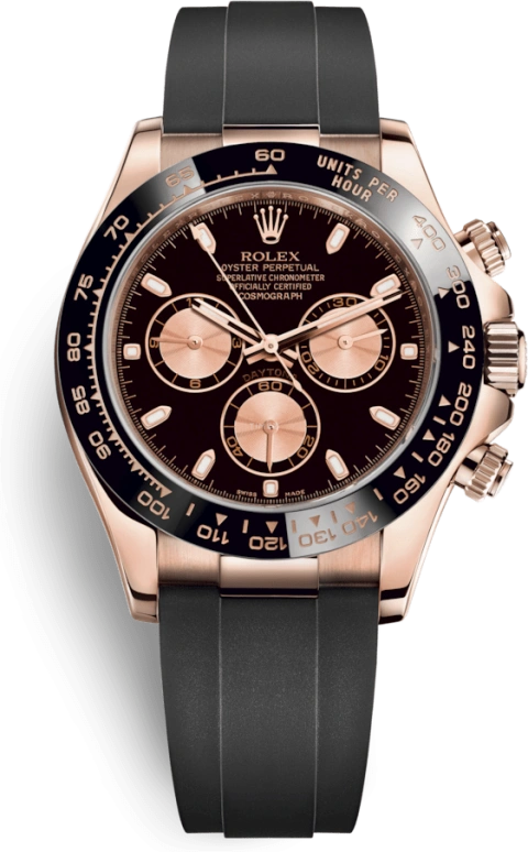 Rolex,Daytona 40mm,40mm,Ceramic,Rose Gold,Black,Automatic,Chronograph,Column Wheel,116515LN,116515LN-0012
