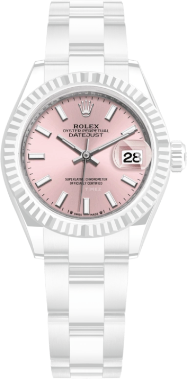 Rolex,Lady-Datejust 28mm,28mm,White Gold,Stainless Steel,Pink,Automatic,Day,55hours,279174,279174-0002