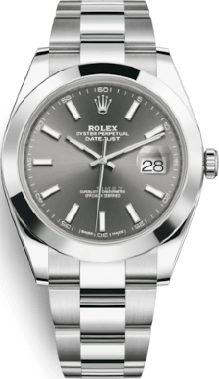 Rolex,Datejust 41 41mm,41mm,Stainless Steel,Grey,Automatic,Day,70hours,126300,126300-0007